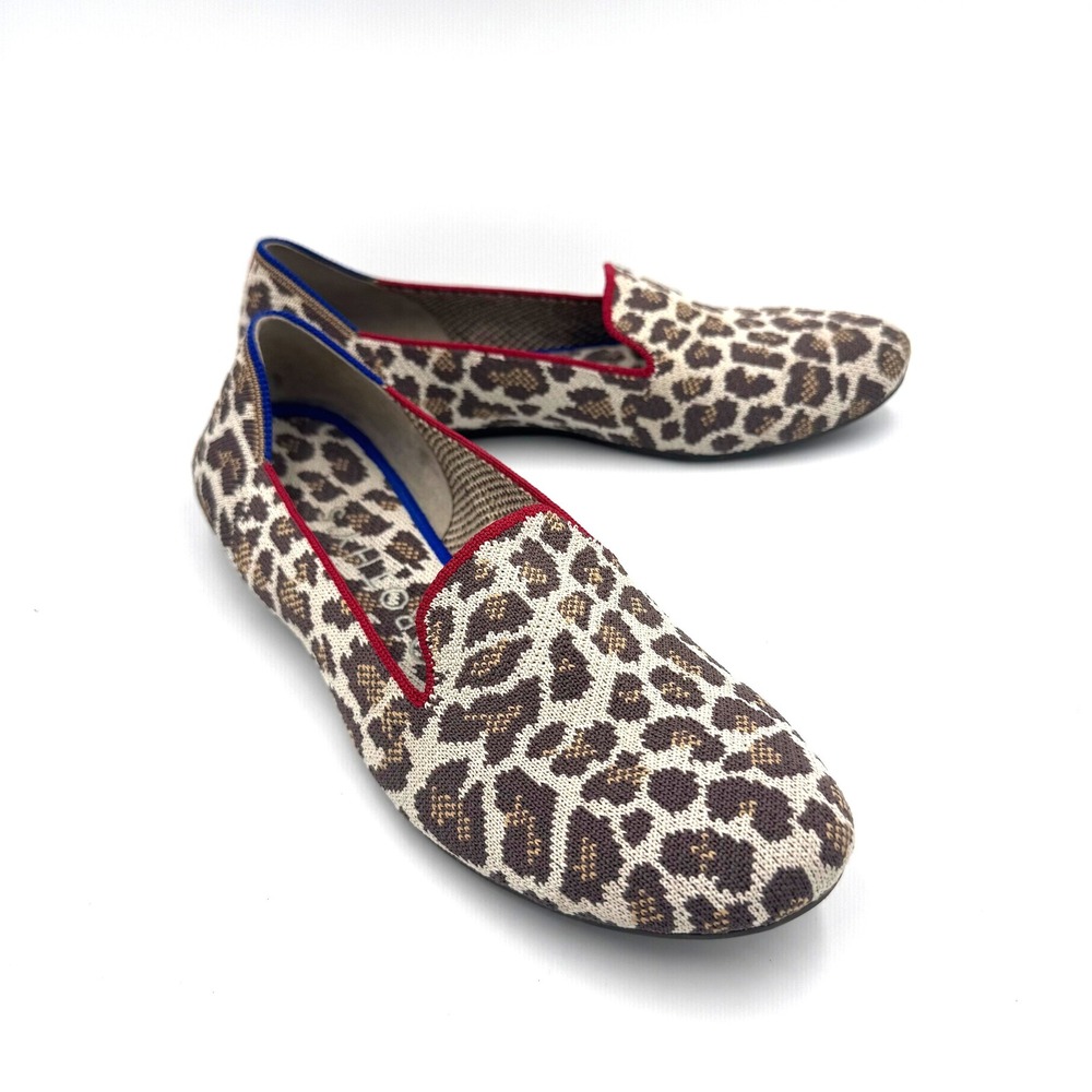 Rothy's The Loafer Spotted Leopard Animal Print Flats Size 8.5